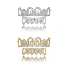 14K Gold Plated CZ Teeth