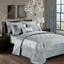 3 Piece Atlanta Quilted Bedspread Throw Comforter with Pillow Shams Bedding Set
