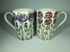 2 x Dunoon Carnegie Mugs, Mackintosh Art Nouveau Style Roses