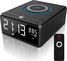 CD Player Bluetooth Boombox Remote Clock Radio Fast Wireless Charging