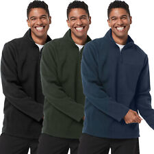 Mens Half Zip Fleece Jacket Winter Long Sleeve Pullover Warm Jumper Sweater Tops
