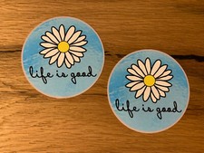 2x LIFE Stickers Camping Eco Hippie Bus Wellness Vintage Car Fun Environment #548