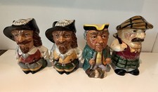 Set Of 4 Staffordshire Character Toby Jugs By Manor. 