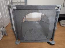 Mamia Play Pen Grey Mesh Zip Door 6-36 months 66 x 134 x 116cm