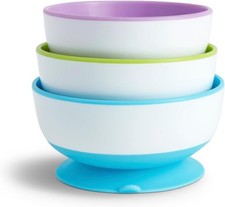 Munchkin Stay Put Baby Suction Bowl Set| Bowls for Weaning| Purple 