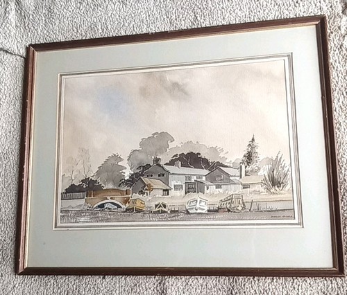 Hanbury wharf watercolour - hanbury,