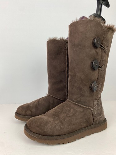 Ugg brown plain leather - leather, tall