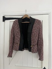 Zara Red & White Woven Blazer