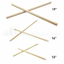 Happy Pet Bird Cage Wooden Perch 2 Pack - Budgie Cockatiel Nail Trim 12" 16" 19"