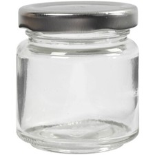 Jam Jars Bottles Glass Transparent Airtight Preserve Silver Lid 100-270ml Pick