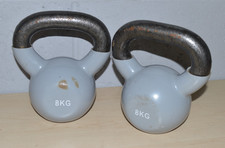 2x 8 kg Kettlebells, rubber coated ,sports, lifting