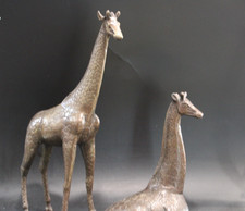 Vintage Bronze Pair of Giraffe