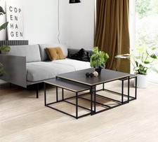 Black and Wooden Coffee Table