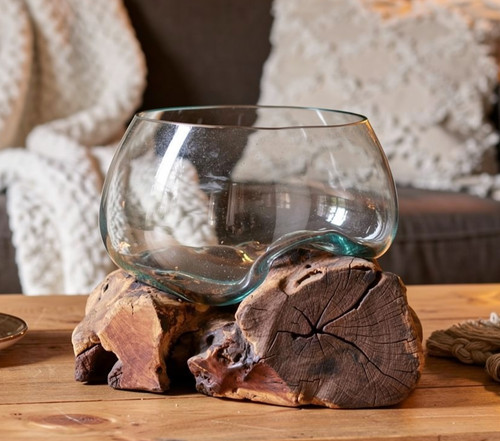Large melted glass - melted, on