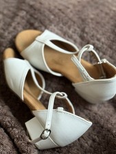 Dansport Kids Ballroom Shoes - Size 10 Kids White Leather