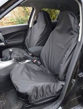 UNIVERSAL HEAVY DUTY WATERPROOF PROTECTIVE SEAT COVER VAN PICK UP CAR 1+1 BLACK 