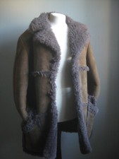BAILYS BAILEYS SHEEPSKIN SHEARLING COAT 38 36 vintage wool leather ENGLAND