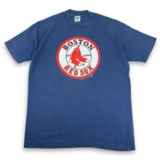 Vtg 1987 MLB Boston Red Sox Baseball Graphic S.Stitch T-Shirt Navy Medium S1944