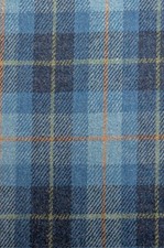 Harris Tweed Fabric Cloth multi blue check 74cm Wide x 50cm Long