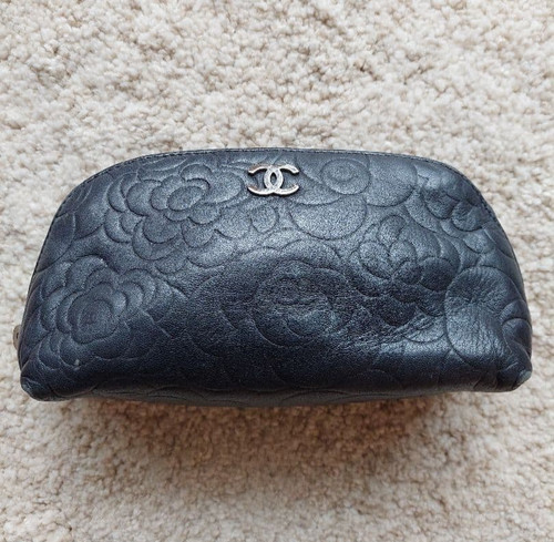 Chanel camellia embossed pouch - chanel,