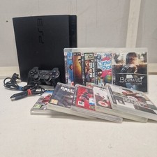 Playstation 3 Slim Black 160GB With 10 Games Fifa WWE Uncharted NO TV cable