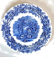 Reduced! BOOTHS "British Scenery" DISH 9.5"dia. B/W Grape Vine border