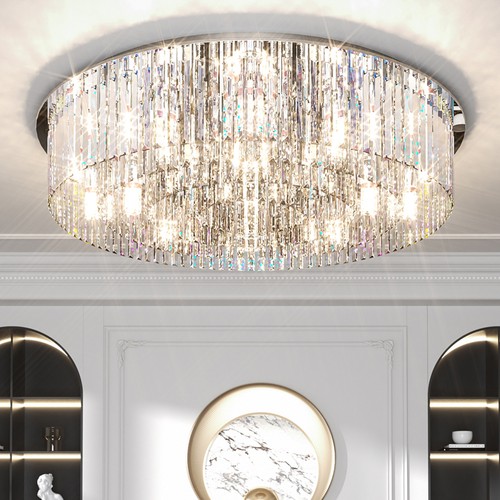Large crystal chandelier flush - large,