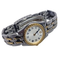 Seiko Watch Women 25mm White Dial Two Tone Date Round V789-0340