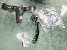 Compete set of: 2, hole, bath mixer taps, with shower outlet, New, WO,Box.