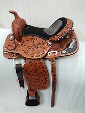Premium Leather Western Trail Horse Saddle Size (10" to 18.5").