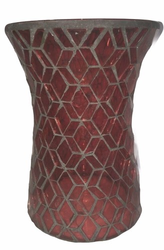 Red stained mosaic glass - stained,