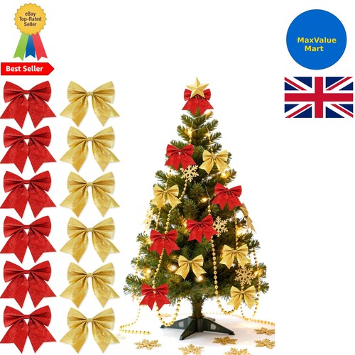 Pcs christmas tree bows - 12,