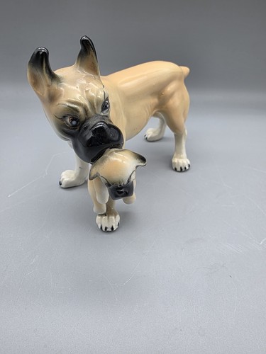 Vintage porcelain boxer - boxer, dog
