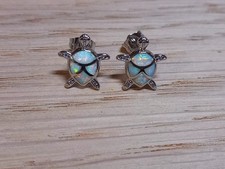 White Opal Turtle Stud