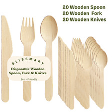 60 Pc Wooden Cutlery Set