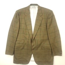 Turnbull & Asser Tweed Blazer Jacket 42 Reg Green Sport Jacket 2 Button Wool