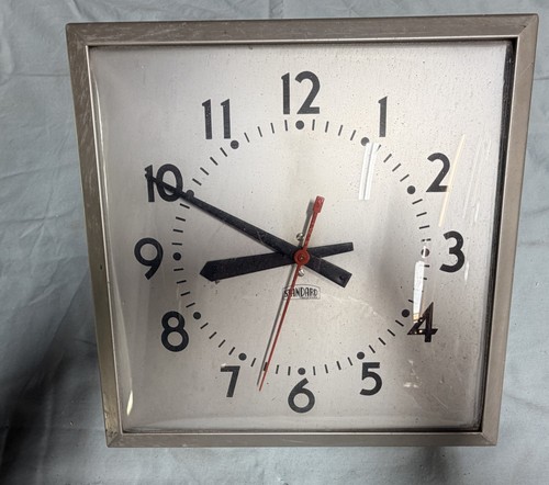 Square industrial wall clock - wall,