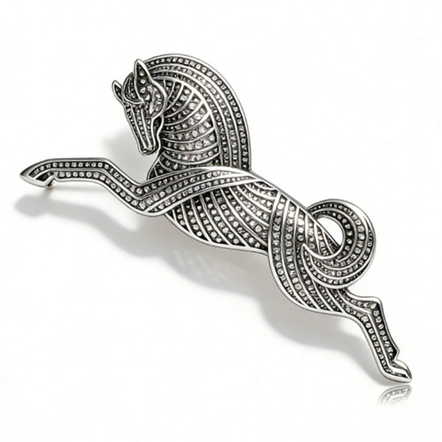Big horse brooch - big, vintage
