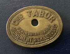 LONDON MARKET TRADE TOKEN : GEO. TABOR, BILLINGSGATE FISH MARKET : 1/-