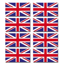 8 x Glossy Vinyl Stickers - Union Jack UK Small Flag Sticker Bike Helmet #0064