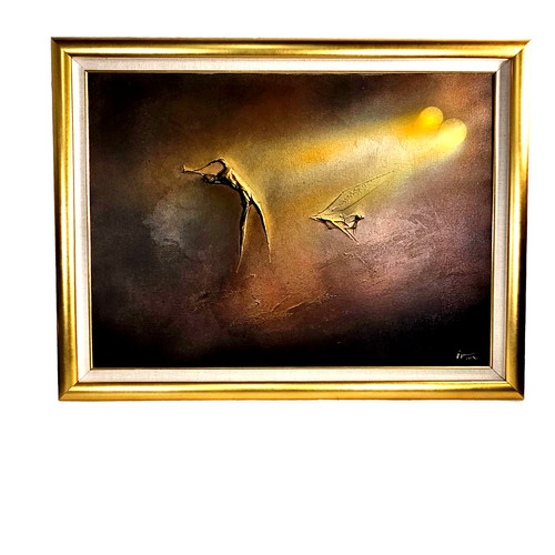 Vtg scandinavian abstract oil - vtg,