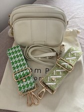 Pom Pom London Off White Original Cross Body Bag Used With Extra Straps