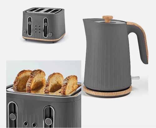 Kettle slice toaster grey - 4-slice,