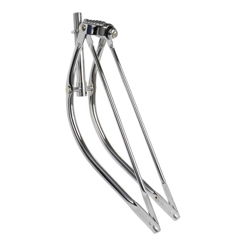 Bent spring fork chrome - 1",