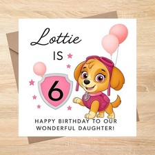 Personalised Paw Patrol Skye Inspired Birthday Card 150mm-150mm