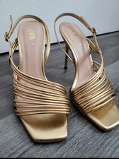 ZARA Gold Strappy Stiletto