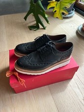 GRENSON ARCHIE Black rubber wedge dress shoes  8.5 uk 9.5 Us 110005 