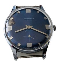 DOBRO WATCH Dobro Vintage Wristwatch 17 Jewels Swiss Anti-Magnetic Blue Dial