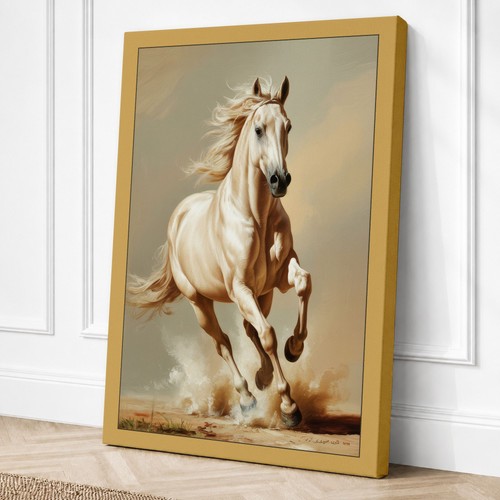 Galloping horse rustic - horse, canvas