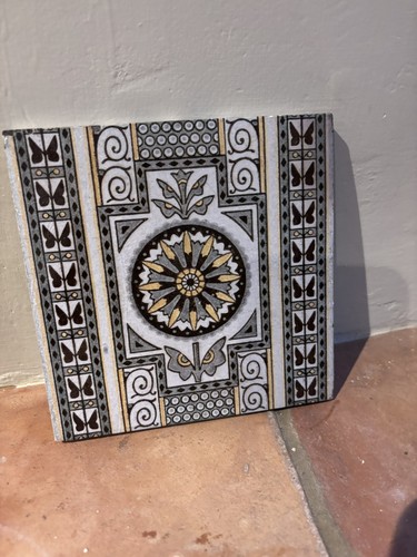 Minton tile c1880 grey - tile,
